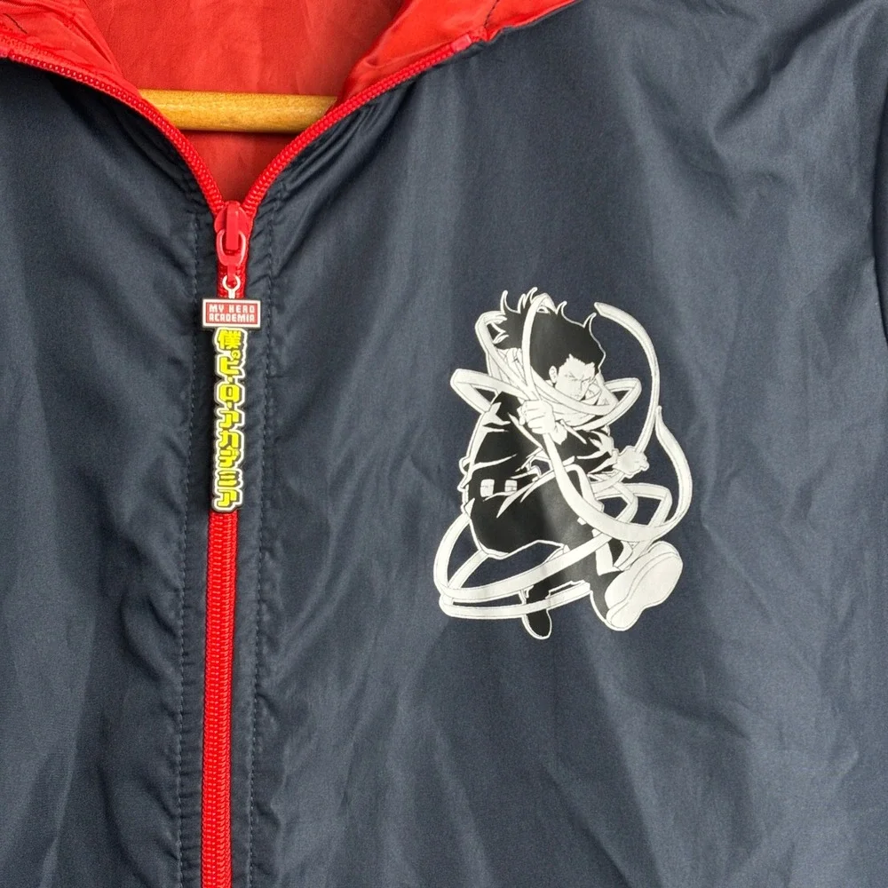 My Hero Academia Anime Windbreaker Jacket XS‎ Hooded Graphic Zip Streetwear